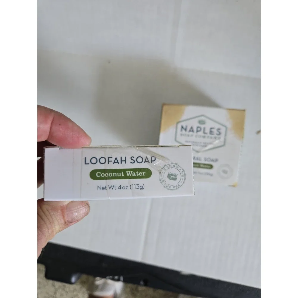 Naples Soap Co Coconut Bars Loffah New In Pkg 3 Bars Natural Exfoliating